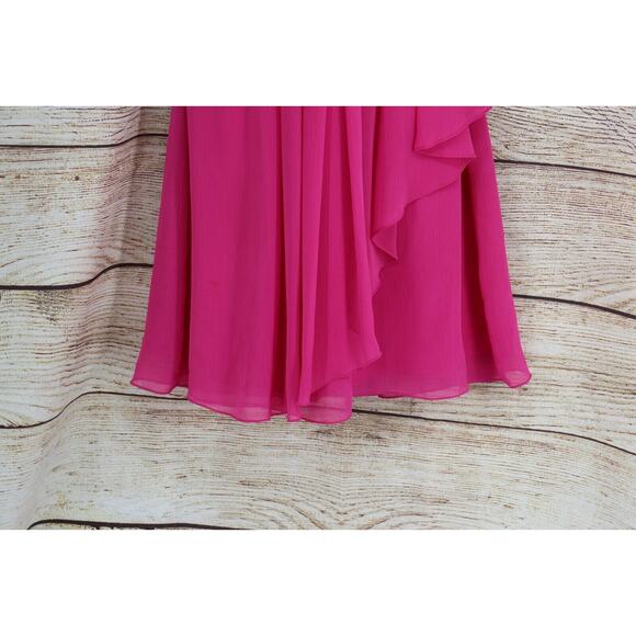 Davids Bridal Womens Size 8 Strapless Formal Mini Prom Dress Fuchsia Pink - Picture 3 of 8